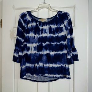 Blue and White Tie Dye Michael Kors Shirt